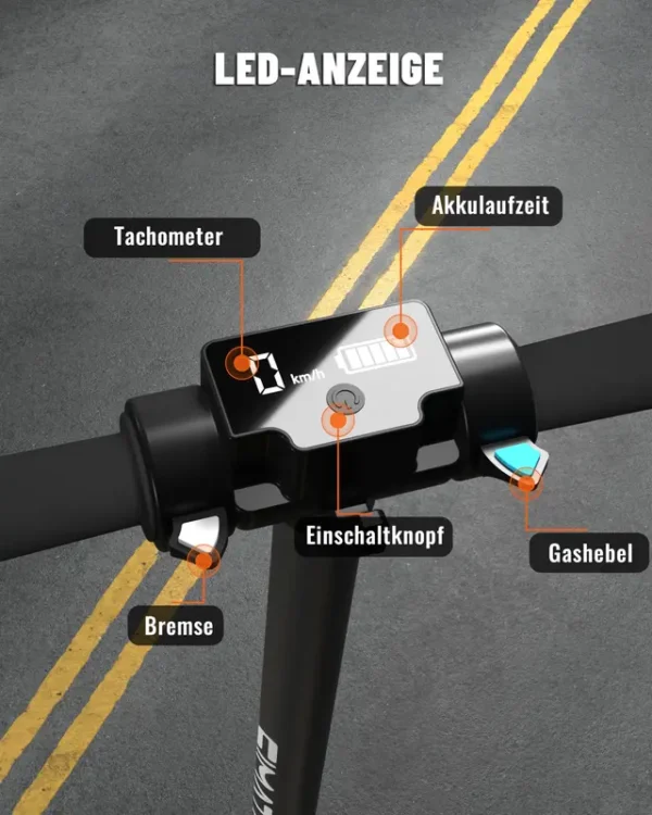 E-RIDES Kinder E-Scooter S5 für 6-12 Jahre, Faltbares Design mit LED-Lichtern, 14km/h,  8 km Reichweite, 130W Motor, Vorderrad-Federung, Geschenk für Kinder - Image 3